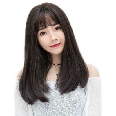 Peluca Larga Recta con Flequillo Aéreo - Estilo Japonés y Coreano - Image 9