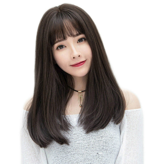 Peluca Larga Recta con Flequillo Aéreo - Estilo Japonés y Coreano - Image 9