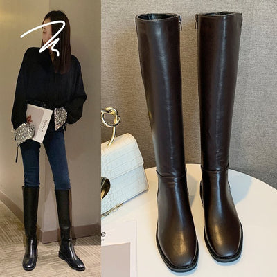 Botas Altas Hasta la Rodilla con Tacón Grueso para Mujer - Image 11