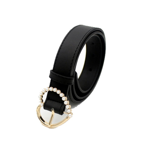 Cinturón con Hebilla de Perla Incrustada - Diseño Elegante