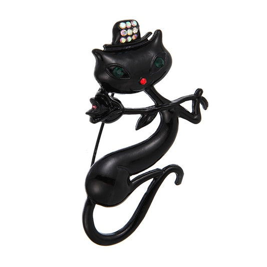 Broche Gato Negro de Lujo