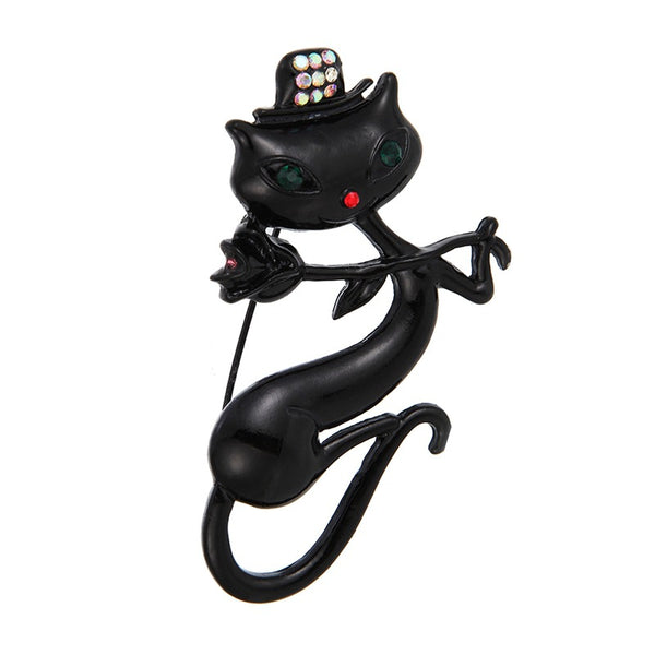 Broche Gato Negro de Lujo