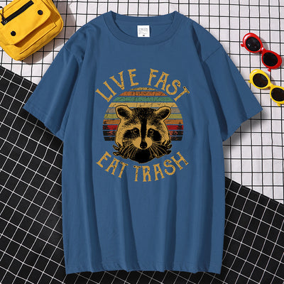 Playera Hombre Estilo Urbano Live Fast Eat Trash