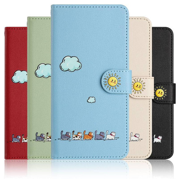 Cartera Flip con Diseño de Caricaturas Pintadas