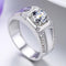 Couple Ring Diamond Ring Sterling Plateado Dorado Plated Platinum Adjustable