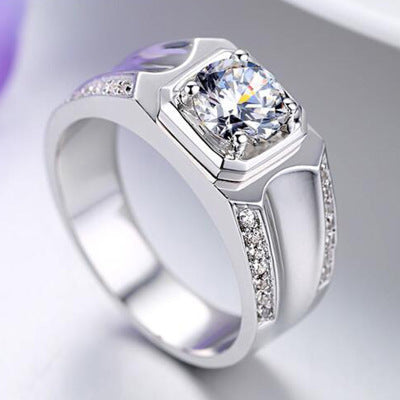 Anillos para Pareja con Diamante en Plata 925 Bañada en Oro - Image 2