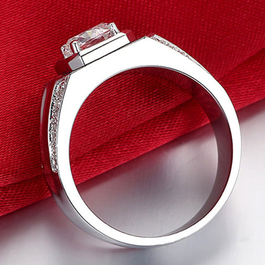 Anillos para Pareja con Diamante en Plata 925 Bañada en Oro - Image 5