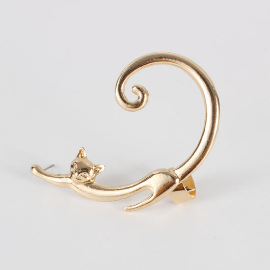 Arete Individual de Gato Punk con Ear Cuff Integrado - Image 7