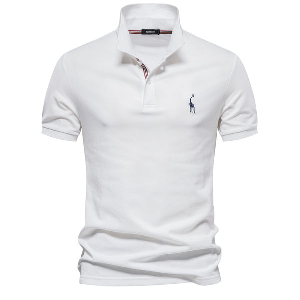 Polo Clásico para Hombre con Bordado de Venado - Diseño Básico Manga Corta - Image 9