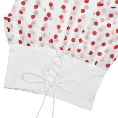 Blusa Crop Top Chiffon con Lunares y Espalda Descubierta - Top Casual Verano - Image 34