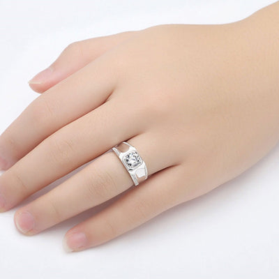 Anillos para Pareja con Diamante en Plata 925 Bañada en Oro - Image 6