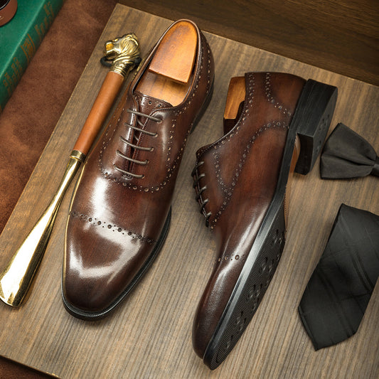 Zapatos Oxford Brock de Cuero Genuino Estilo Británico para Hombre