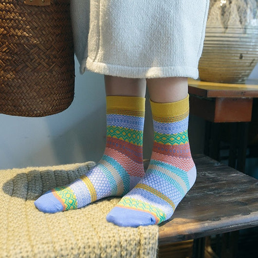 Calcetines de Algodón con Diseño Tricolor - Image 2