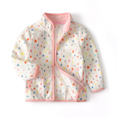 Chaqueta Polar Infantil con Cuello de Pie y Mangas Largas