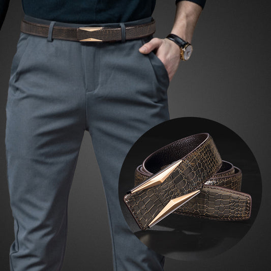 Cinturón de Cuero para Hombre con Hebilla Automática - Image 2