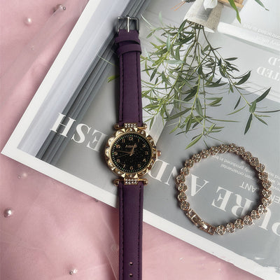 Conjunto de Reloj Frosted Estrellado y Cinturón de Dos Piezas - Image 21