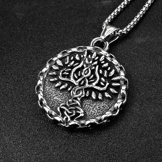 Collar Colgante Vikingo Árbol de la Vida en Acero Titanio para Hombre - Image 4