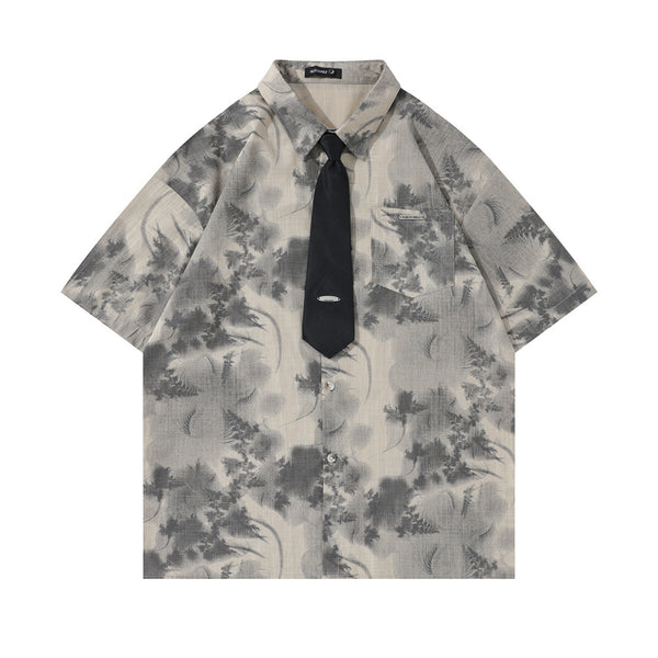 Camisa Casual de Camuflaje Manga Corta para Hombre