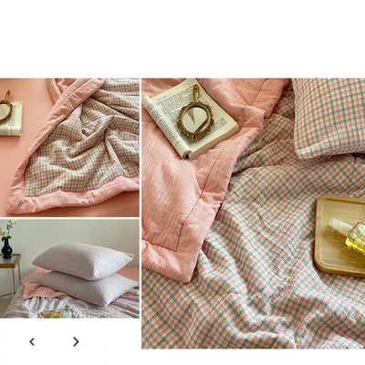 Colcha Reversible Cuadros Verano Lujo Cama Queen Ligera Transpirable - Image 20