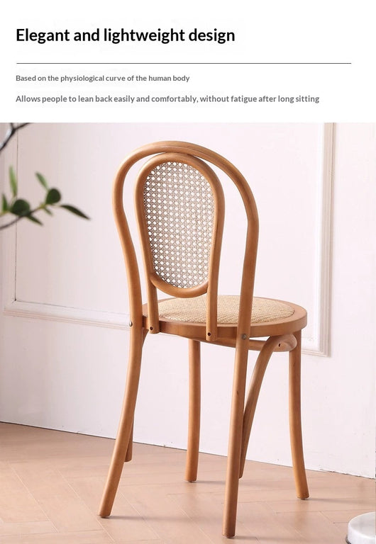 Sillas de Comedor Vintage Francesas de Madera Maciza con Tejido de Ratán - Image 27