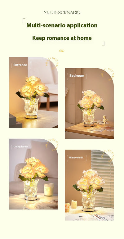 Lámpara de Mesa Flores de Cristal para Dormitorio - Image 12
