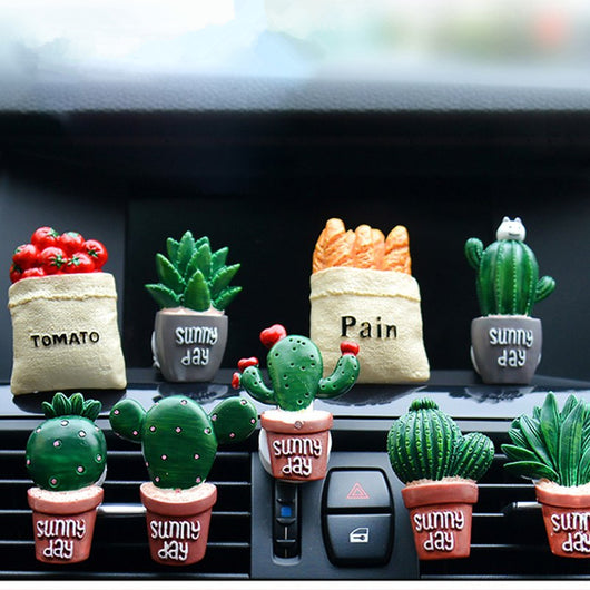 Ambientador de Auto con Clip para Ventilación - Diseño Decorativo de Plantas