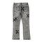 Jeans Slim Fit Gris Lavado con Parche de Calavera - Estilo Urban