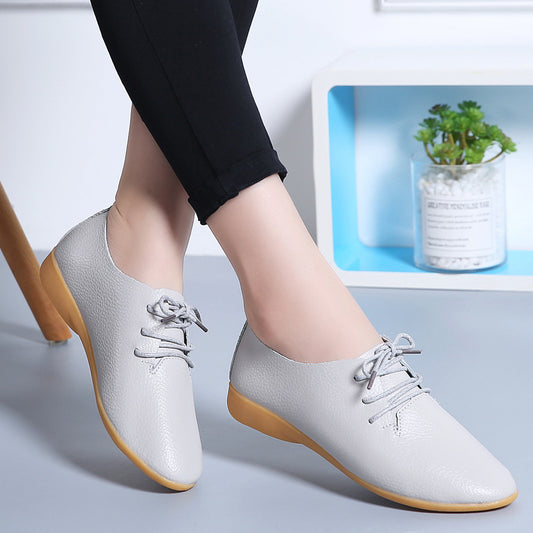 Zapatos Blancos Planos Clásicos Estilo Británico para Mujer - Image 2