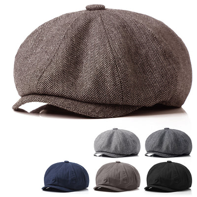 Gorra Octagonal Retro para Hombre - Estilo Vintage y Versátil