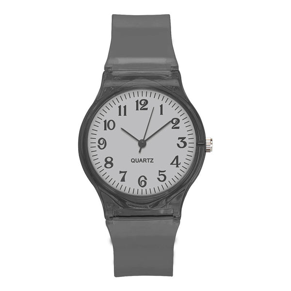 Reloj de Moda con Correa Transparente y Esfera de Color