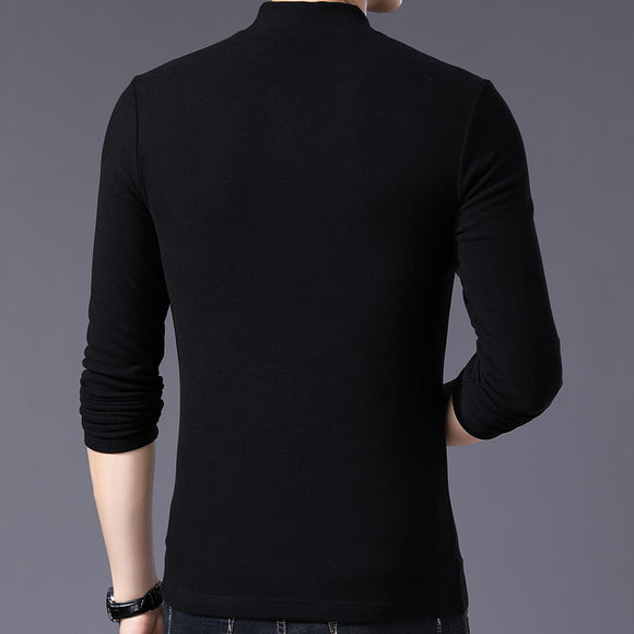 Camiseta Manga Larga con Cuello Alto y Cierre