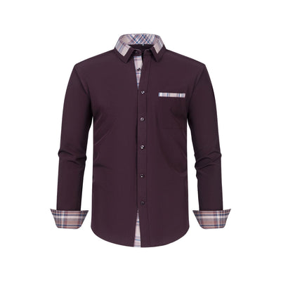 Camisa Manga Larga Hombre con Cuello Floral Patchwork - Image 17