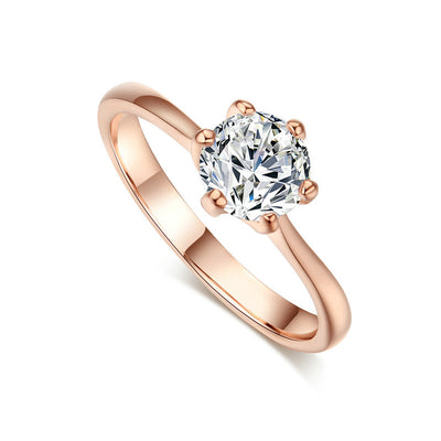 Anillo de Oro Rosado con Circonita Brillante - Image 12