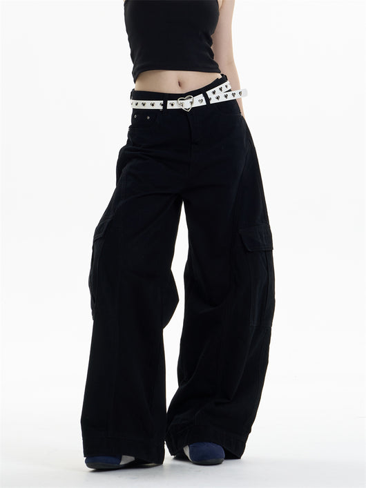 Pantalones Overol Cargo Mujer Cintura Alta Pierna Ancha Bolsillos Múltiples - Image 19