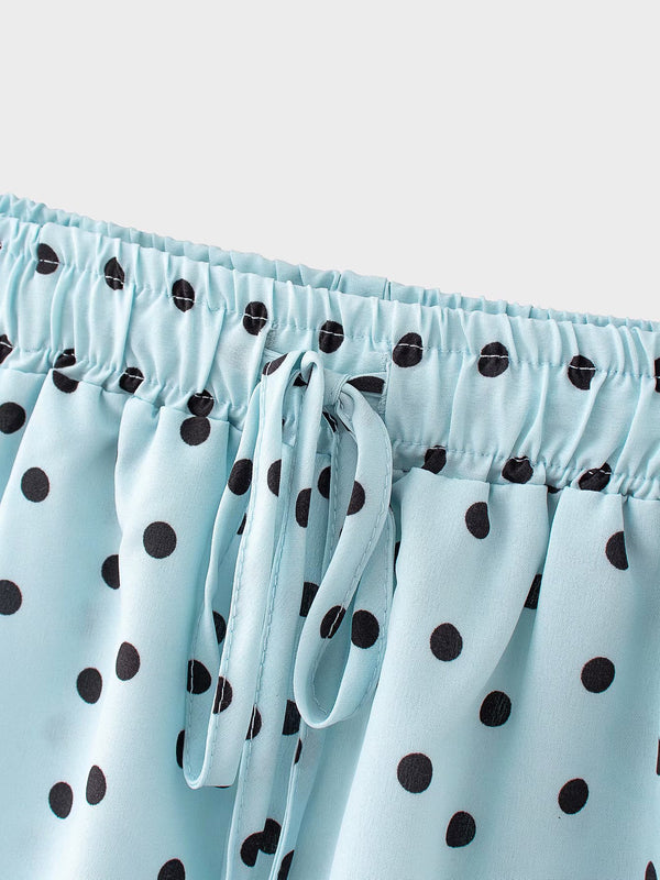 Shorts de Verano con Lunares y Volados Acampanados