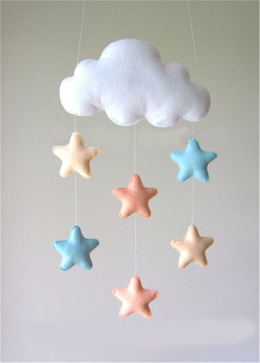 Decoración Colgante Nórdica de Estrellas y Nubes para Cuarto de Bebé