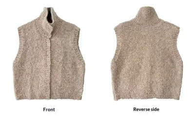 Chaleco Relajado para Mujer con Cuello Alto Superpuesto - Image 11