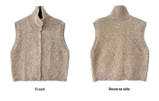 Chaleco Relajado para Mujer con Cuello Alto Superpuesto - Image 11