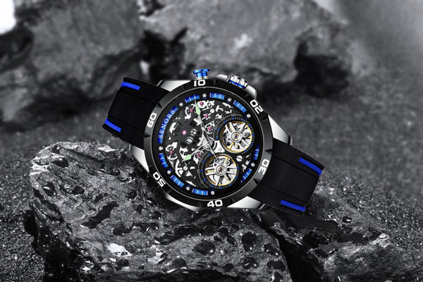 Reloj Mecánico Esqueleto con Doble Tourbillon