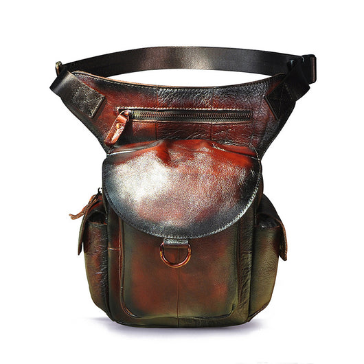 Bolsa Retro de Cuero Encerado para Cámara y Teléfono - Estilo Vintage para Hombre - Image 7