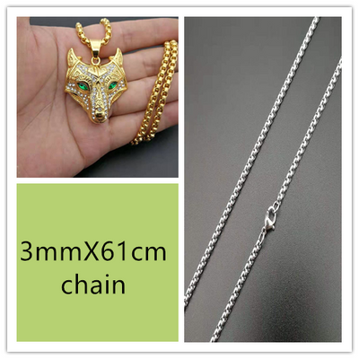 Collar Vikingo para Hombre con Dije de Cabeza de Lobo en Acero Inoxidable Dorado - Image 13