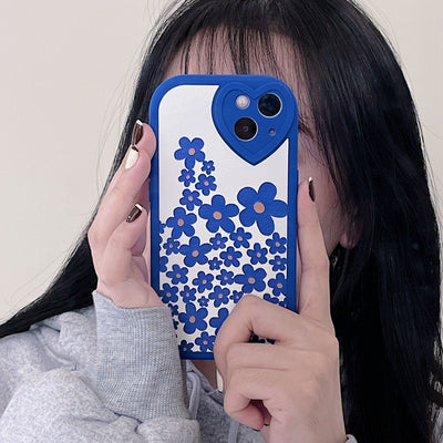 Funda de Silicona para Teléfono con Flores Azules - Diseño Amor - Image 10