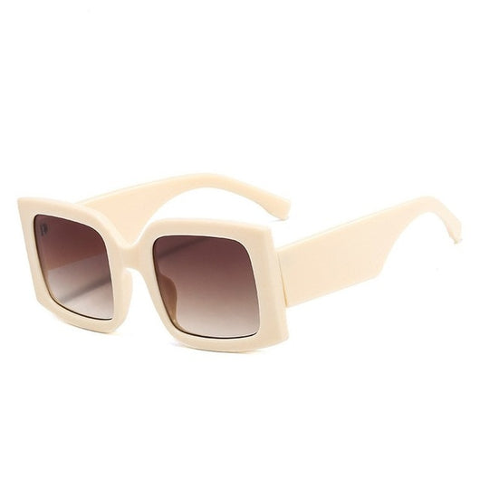 Large-frame green and tortoise shell sunglasses with gradient blue to yellow square lenses. - Image 12