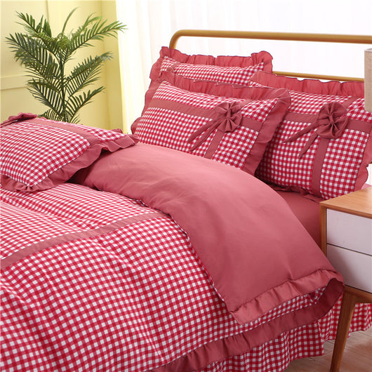 Conjunto de Pijama Cuadrille Estilo Princesa Coreano de 4 Piezas con Encaje - Image 8