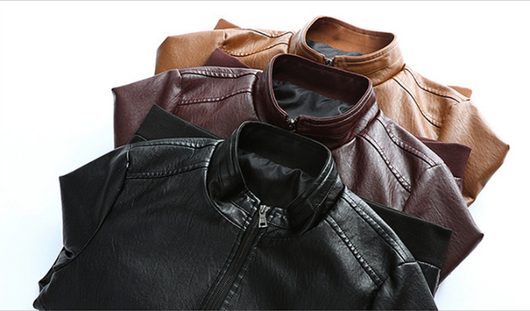 Chaqueta de Cuero PU Lavado para Hombre - Primavera y Otoño - Image 9