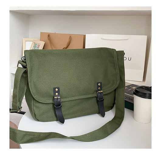 Bolsa de Mensajero Retro de Lona con Cierre Abatible y Detalles de Herrería - Image 22