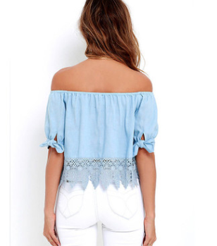 Blusa Holgada de Encaje con Dobladillo Suelto - Estilo Europeo y Estadounidense - Image 3