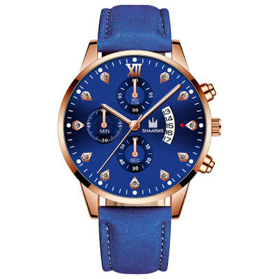 Reloj de Cuarzo para Hombre con Tres Esferas y Detalles de Diamantes - Image 7