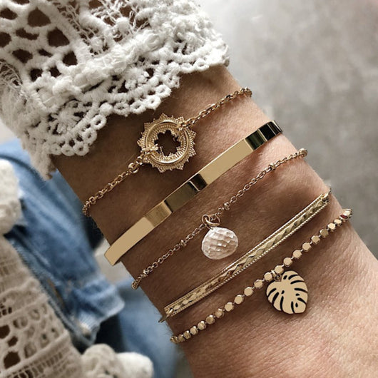 Pulsera Geométrica de Cadena Metálica Estilo Europeo - Image 6