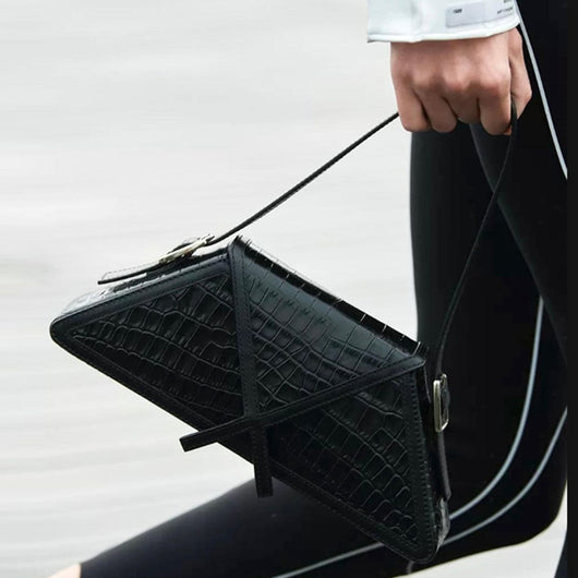 Bolso Trapecio con Costuras Contrastadas - Cartera Axilar Panelada - Image 8